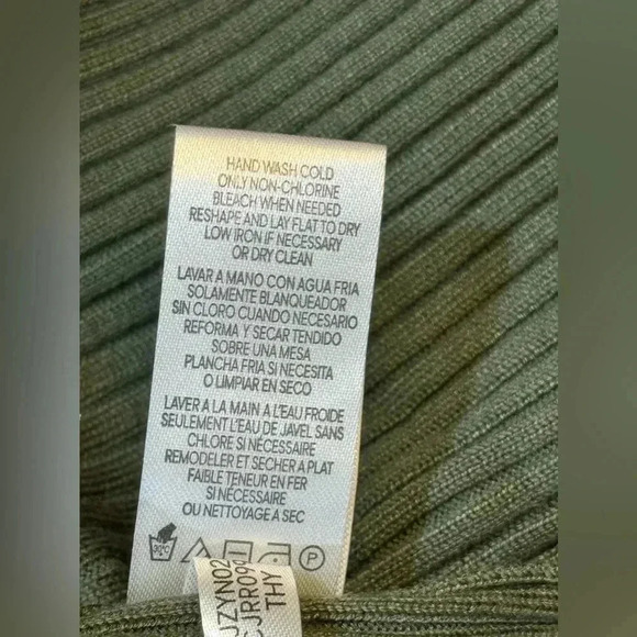 Calvin Klein Jeans Green Ribbed Half Button Sweater Size L - Picture 11 of 11